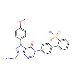 COc1ccc(-n2nc(CN)c3ncn(-c4ccc(-c5ccccc5S(N)(=O)=O)cc4)c(=O)c32)cc1 ZINC000014950503