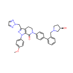 COc1ccc(-n2nc(Cn3nccn3)c3c2C(=O)N(c2ccc(-c4ccccc4CN4CC[C@@H](O)C4)cc2)CC3)cc1 ZINC000014969439