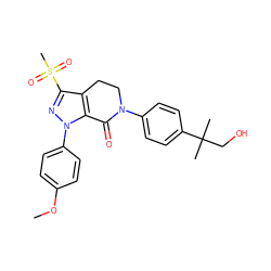 COc1ccc(-n2nc(S(C)(=O)=O)c3c2C(=O)N(c2ccc(C(C)(C)CO)cc2)CC3)cc1 ZINC000147056600