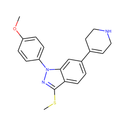 COc1ccc(-n2nc(SC)c3ccc(C4=CCNCC4)cc32)cc1 ZINC000072140873