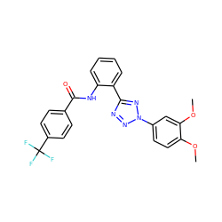 COc1ccc(-n2nnc(-c3ccccc3NC(=O)c3ccc(C(F)(F)F)cc3)n2)cc1OC ZINC001772609951