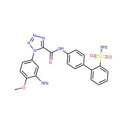 COc1ccc(-n2nnnc2C(=O)Nc2ccc(-c3ccccc3S(N)(=O)=O)cc2)cc1N ZINC000013487243