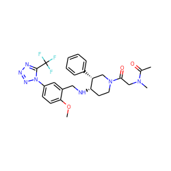 COc1ccc(-n2nnnc2C(F)(F)F)cc1CN[C@H]1CCN(C(=O)CN(C)C(C)=O)C[C@H]1c1ccccc1 ZINC000073164273