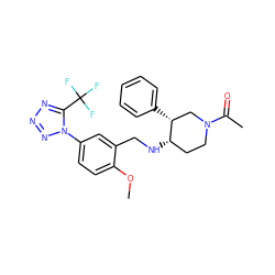 COc1ccc(-n2nnnc2C(F)(F)F)cc1CN[C@H]1CCN(C(C)=O)C[C@H]1c1ccccc1 ZINC000066032036