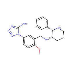 COc1ccc(-n2nnnc2N)cc1CN[C@H]1CCCN[C@H]1c1ccccc1 ZINC000025972559