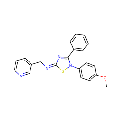 COc1ccc(-n2s/c(=N/Cc3cccnc3)nc2-c2ccccc2)cc1 ZINC000101506418