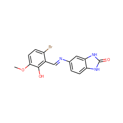 COc1ccc(Br)c(/C=N/c2ccc3[nH]c(=O)[nH]c3c2)c1O ZINC000299821408