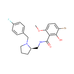 COc1ccc(Br)c(O)c1C(=O)NC[C@H]1CCCN1Cc1ccc(F)cc1 ZINC000013820604