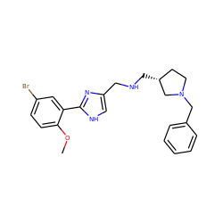 COc1ccc(Br)cc1-c1nc(CNC[C@@H]2CCN(Cc3ccccc3)C2)c[nH]1 ZINC000026170182