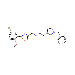 COc1ccc(Br)cc1-c1nc(CNCC[C@@H]2CCN(Cc3ccccc3)C2)co1 ZINC000026176945