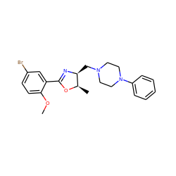 COc1ccc(Br)cc1C1=N[C@@H](CN2CCN(c3ccccc3)CC2)[C@@H](C)O1 ZINC000026571053
