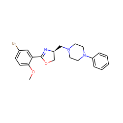 COc1ccc(Br)cc1C1=N[C@@H](CN2CCN(c3ccccc3)CC2)CO1 ZINC000026572361