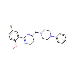 COc1ccc(Br)cc1C1=NCC[C@@H](CN2CCN(c3ccccc3)CC2)N1 ZINC000022927165