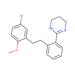 COc1ccc(Br)cc1CCc1ccccc1C1=NCCCN1 ZINC000013559855