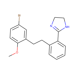 COc1ccc(Br)cc1CCc1ccccc1C1=NCCN1 ZINC000013559856