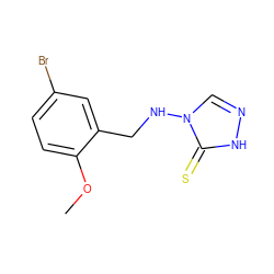 COc1ccc(Br)cc1CNn1cn[nH]c1=S ZINC000006645453