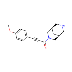 COc1ccc(C#CC(=O)N2C[C@@H]3CNC[C@@H](C3)C2)cc1 ZINC000103257449