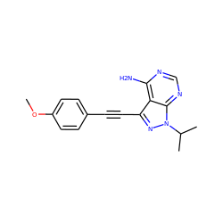 COc1ccc(C#Cc2nn(C(C)C)c3ncnc(N)c23)cc1 ZINC000653764430