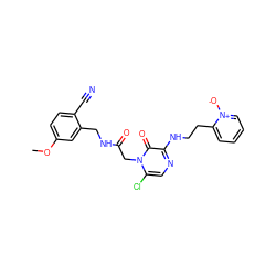 COc1ccc(C#N)c(CNC(=O)Cn2c(Cl)cnc(NCCc3cccc[n+]3[O-])c2=O)c1 ZINC000066078250