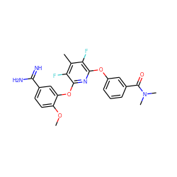 COc1ccc(C(=N)N)cc1Oc1nc(Oc2cccc(C(=O)N(C)C)c2)c(F)c(C)c1F ZINC000013474055