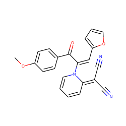 COc1ccc(C(=O)/C(=C\c2ccco2)N2C=CC=CC2=C(C#N)C#N)cc1 ZINC000004892175