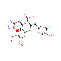 COc1ccc(C(=O)/C(Cc2cc(OC)c(OC)c(OC)c2)=C(\C(=O)O)c2ccc3nsnc3c2)cc1F ZINC000003952923