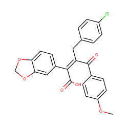 COc1ccc(C(=O)/C(Cc2ccc(Cl)cc2)=C(\C(=O)O)c2ccc3c(c2)OCO3)cc1 ZINC000028098391