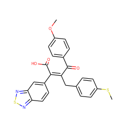 COc1ccc(C(=O)/C(Cc2ccc(SC)cc2)=C(\C(=O)O)c2ccc3nsnc3c2)cc1 ZINC000029475753