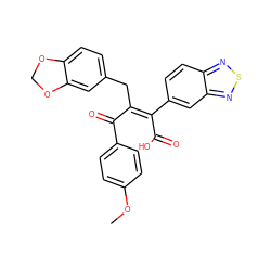 COc1ccc(C(=O)/C(Cc2ccc3c(c2)OCO3)=C(\C(=O)O)c2ccc3nsnc3c2)cc1 ZINC000029472084