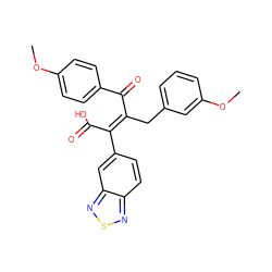 COc1ccc(C(=O)/C(Cc2cccc(OC)c2)=C(\C(=O)O)c2ccc3nsnc3c2)cc1 ZINC000029475757