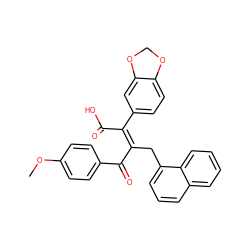 COc1ccc(C(=O)/C(Cc2cccc3ccccc23)=C(\C(=O)O)c2ccc3c(c2)OCO3)cc1 ZINC000028101397