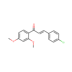 COc1ccc(C(=O)/C=C/c2ccc(Cl)cc2)c(OC)c1 ZINC000004247402
