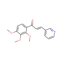 COc1ccc(C(=O)/C=C/c2cccnc2)c(OC)c1OC ZINC000040849124