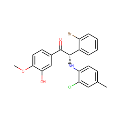 COc1ccc(C(=O)[C@@H](Nc2ccc(C)cc2Cl)c2ccccc2Br)cc1O ZINC000026486951