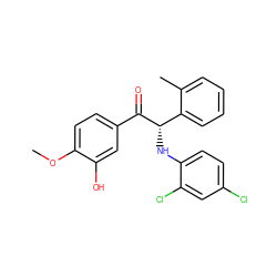 COc1ccc(C(=O)[C@@H](Nc2ccc(Cl)cc2Cl)c2ccccc2C)cc1O ZINC000026482598