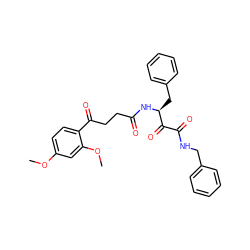 COc1ccc(C(=O)CCC(=O)N[C@@H](Cc2ccccc2)C(=O)C(=O)NCc2ccccc2)c(OC)c1 ZINC000040380496