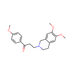 COc1ccc(C(=O)CCN2CCc3cc(OC)c(OC)cc3C2)cc1 ZINC000003185410