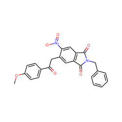 COc1ccc(C(=O)Cc2cc3c(cc2[N+](=O)[O-])C(=O)N(Cc2ccccc2)C3=O)cc1 ZINC000653850852