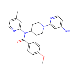 COc1ccc(C(=O)N(c2cc(C)ccn2)C2CCN(c3cc(N)ccn3)CC2)cc1 ZINC000040428720