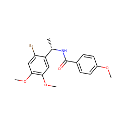 COc1ccc(C(=O)N[C@@H](C)c2cc(OC)c(OC)cc2Br)cc1 ZINC000000668027