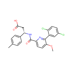 COc1ccc(C(=O)N[C@@H](CC(=O)O)c2ccc(C)cc2)nc1-c1cc(Cl)ccc1Cl ZINC000203882107