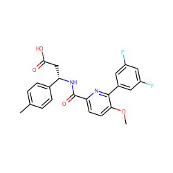 COc1ccc(C(=O)N[C@@H](CC(=O)O)c2ccc(C)cc2)nc1-c1cc(F)cc(F)c1 ZINC000261155226