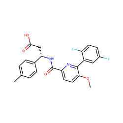 COc1ccc(C(=O)N[C@@H](CC(=O)O)c2ccc(C)cc2)nc1-c1cc(F)ccc1F ZINC000203325985