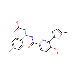 COc1ccc(C(=O)N[C@@H](CC(=O)O)c2ccc(C)cc2)nc1-c1ccc(C)o1 ZINC000261141569