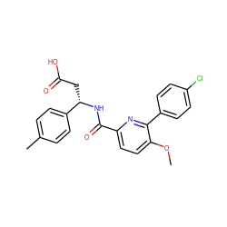 COc1ccc(C(=O)N[C@@H](CC(=O)O)c2ccc(C)cc2)nc1-c1ccc(Cl)cc1 ZINC000203879689