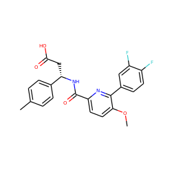 COc1ccc(C(=O)N[C@@H](CC(=O)O)c2ccc(C)cc2)nc1-c1ccc(F)c(F)c1 ZINC000261112063