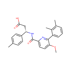 COc1ccc(C(=O)N[C@@H](CC(=O)O)c2ccc(C)cc2)nc1-c1cccc(C)c1C ZINC000203326006