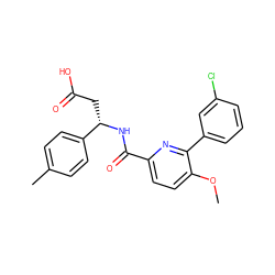 COc1ccc(C(=O)N[C@@H](CC(=O)O)c2ccc(C)cc2)nc1-c1cccc(Cl)c1 ZINC000261123411