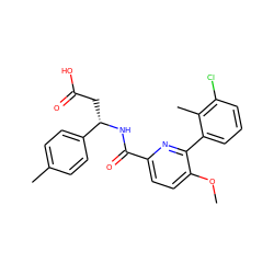 COc1ccc(C(=O)N[C@@H](CC(=O)O)c2ccc(C)cc2)nc1-c1cccc(Cl)c1C ZINC000203327106