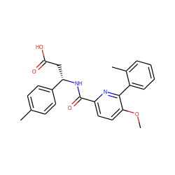 COc1ccc(C(=O)N[C@@H](CC(=O)O)c2ccc(C)cc2)nc1-c1ccccc1C ZINC000203894884